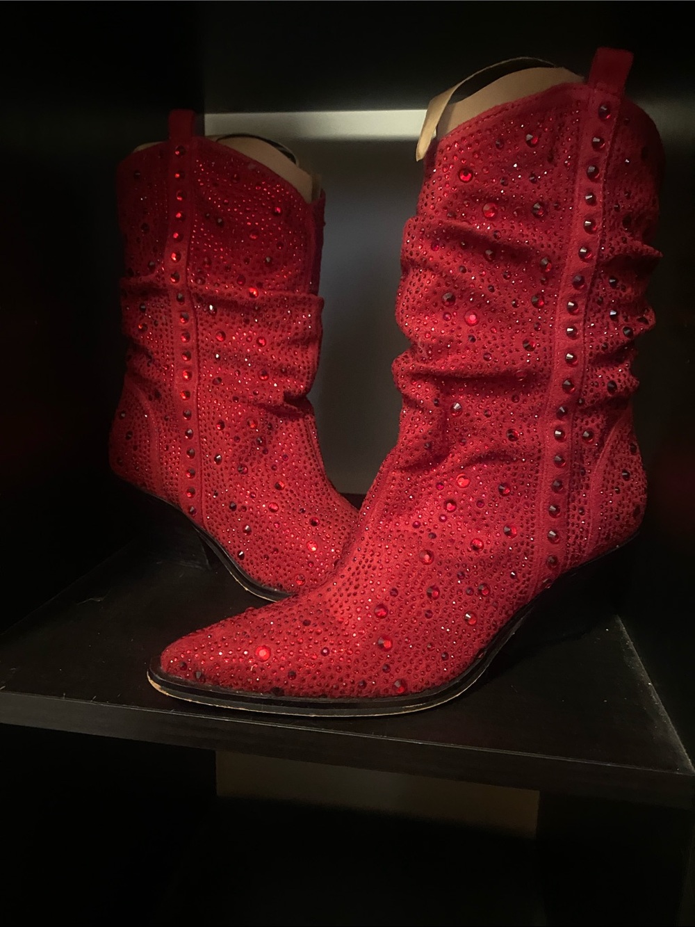 Jessica Simpson Red Embellished Ankle Booties